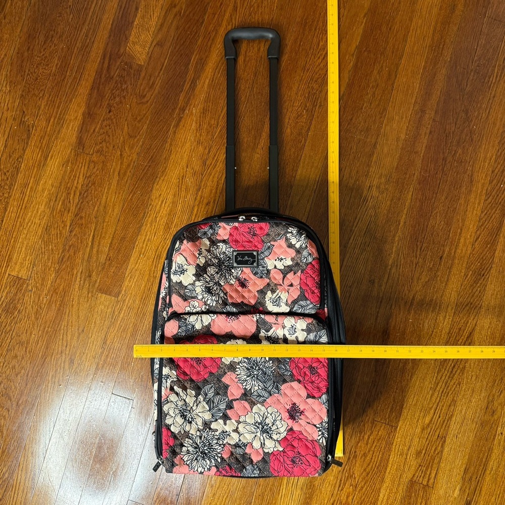 Vera Bradley Floral Carry-On Rolling Soft Case, Retractable Handle, Pink/Black - Picture 10 of 10